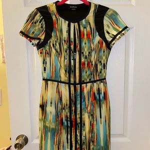 Bebe Front Zippered Multi colored Dress